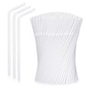 100-Pack Plastic Straws, Clear Flexible Drinking Straws, Disposable Non-Bendable Plastic