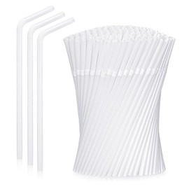 100-Pack Plastic Straws, Clear Flexible Drinking Straws, Disposable Non-Bendable Plastic Straws - 8" x 0.2"-Clear (100 Bend Straw)