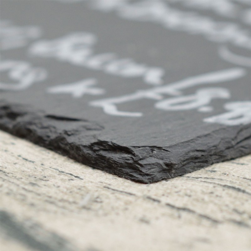 1x Slate 30 x 20cm Wall Hanging Chalk Message Black