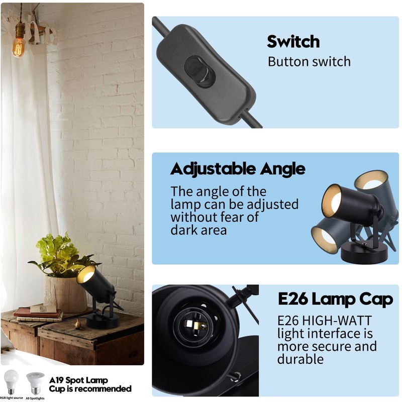Toidaizo Led Spotlight Spotlight with Switch Indoor Plant Spotlight Multi-Purpose