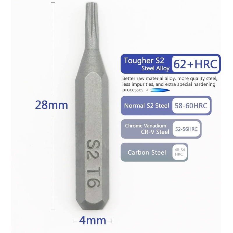 qiipii Precision S2 Steel 4mm screwdriver bit set 38pcs -