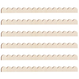 Threehoney 6 Pack Unfinished Scalloped Decorative Wood Trim Scalloped Edge Decorative Wood Molding Cute DIY Moulding Trim for Home Wall Cabinet Shelf and Window Door (24 x 1.65 Inch)