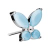 PIERCINGLINE Titanium Attachment with Push Pin Butterfly and Synthetic Turquoise
