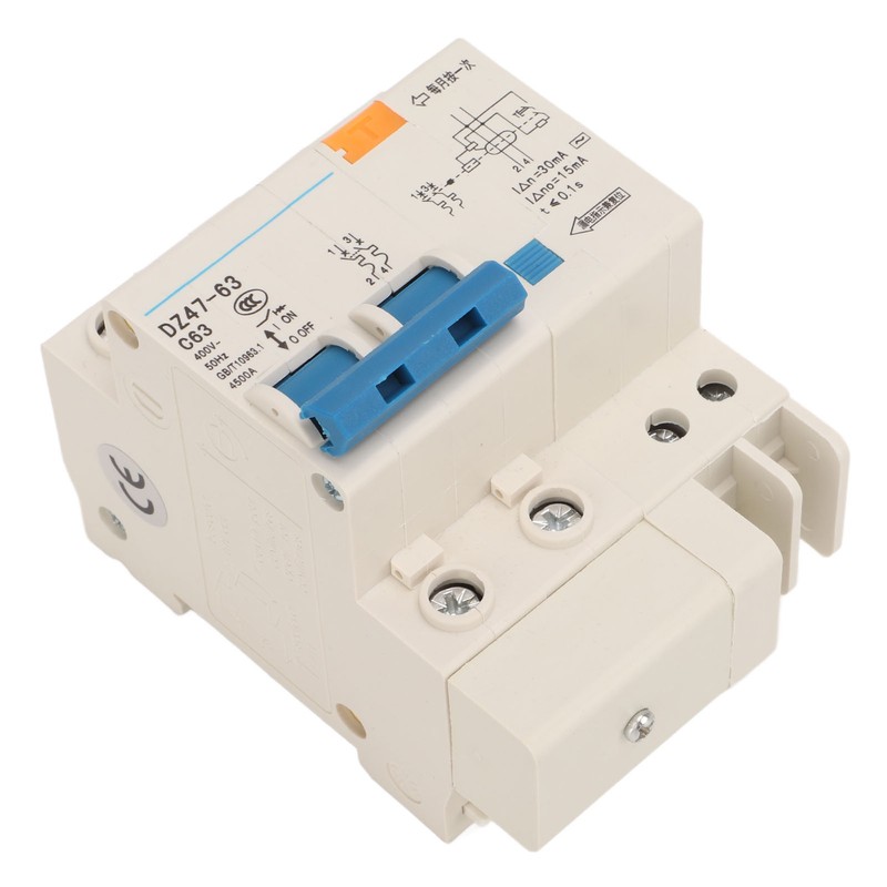 63A Circuit Breaker 2P Leakage Protection Air Switch DIN Rail