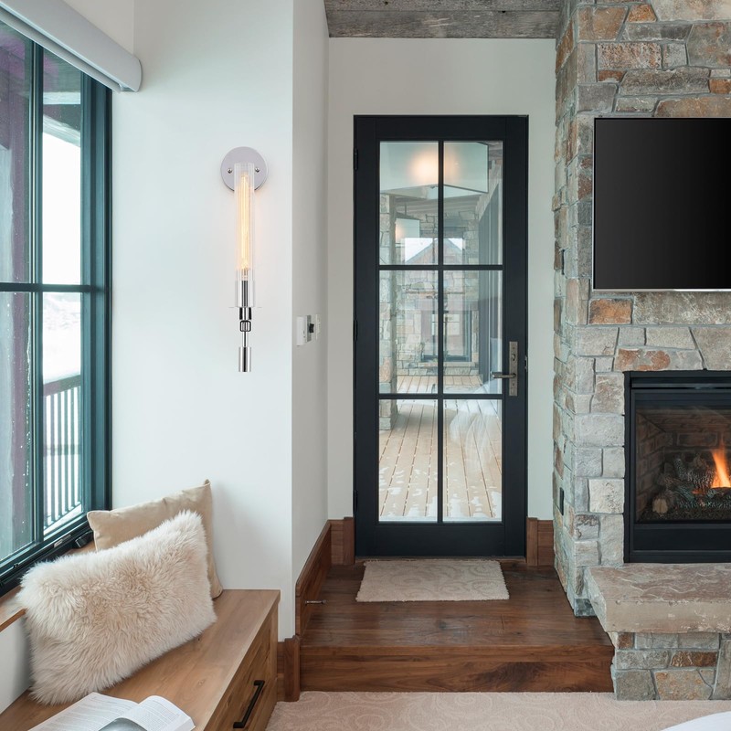 MhyTogn Modern Wall Sconces Chrome Glass Wall Lamp Contemporary Industrial