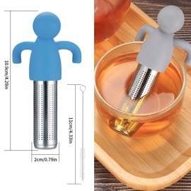 Pack of 2 Tea Strainer Tea Filter, Tea Strainer for Loose Tea, Tea Infuser Stainless Steel for Cups, Teapots, with 2 Cleaning Brushes