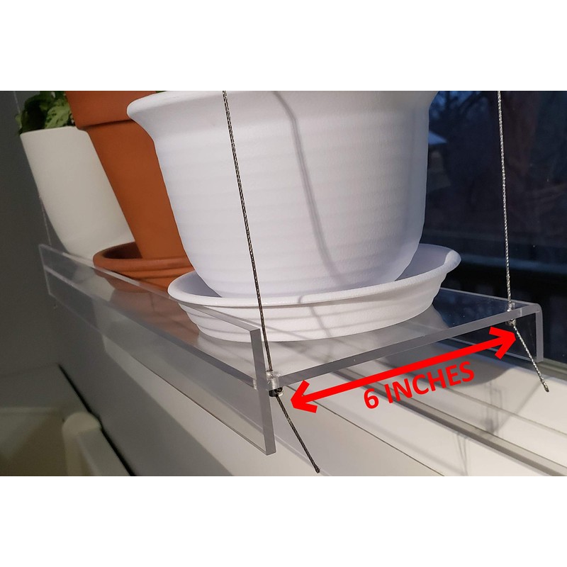 SupremeTech Hanging Acrylic Shelves for Windows (22" Wide, 4 Shelves