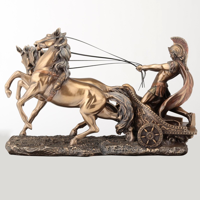 Veronese Design Roman Chariot Sculpture WU72011A4 Bronze