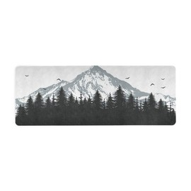 Qilmy Nature Mountains And Forest Travel Yoga Mat - Foldable Non Slip Natural Rubber Fitness Mat for Pilates, Aerobics, Floor Exercises, 71"x 26" Thick 1 mm, with Storage Bag