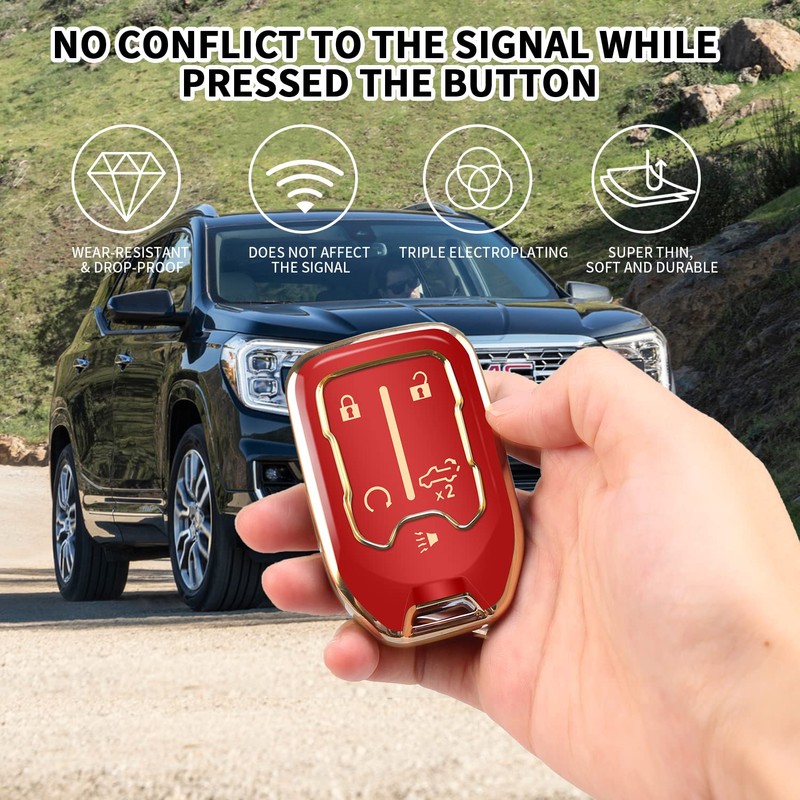 MILD EAST for GMC Key Fob Cover with Keychain,Compatible with