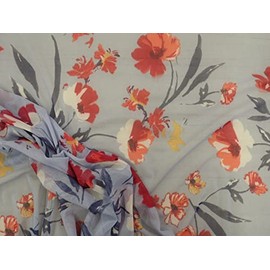 10 Yard Lot Powernet Stretch Mesh Nylon Spandex Sheer Printed Blue Red Orange Floral Z401