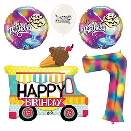 Ultimate Ice Cream Truck and Sundae Party Event Decorations Bouquet of Balloons (7th Birthday)