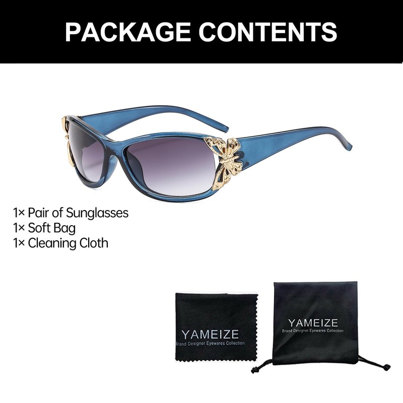 YAMEIZE Trendy Y2K Wrap Around Sunglasses - for Men and