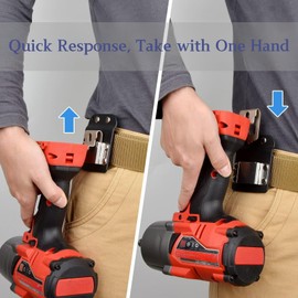 Drill Belt Holder, Drill Clip for Tool Belt, Clip-On Tool Belt Drill Holder for Impact Wrench, Nailer, Fits Belts up to 2 Inch Wide (Drill Holder)