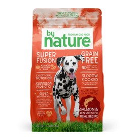 By Nature Pet Foods Grain Free Dog Food Made in USA [Grain Free Dry Dog Food with Superfood Ingredients for Food Sensitivities and Immune Health], Salmon & Menhaden Fish Meal Recipe, 4 lb. Bag