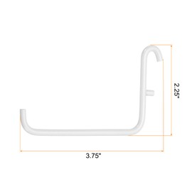 sourcing map 2pcs L Style Pegboard Hooks 3.75" L Shape Pegboard Storage Hook Organize Garage Tool for Hanging Storage, White