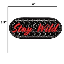 Stay Wild Embroidered Premium Patch Iron-On or Sew-On Embroidery Applique - Humor Funny Positive - Costume Uniform - Fun Novelty Badge Biker Emblem - Vacation Tourist Souvenir…