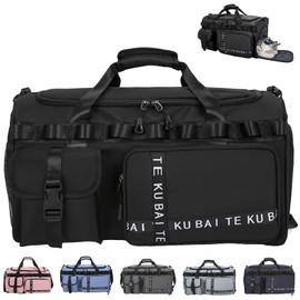 AUNGKWANG Sports Bag, Travel Bag, Large 65L Sports Bags with Shoe Compartment & Wet Compartment, Large Women's Men's Gym Bag for Travel, Camping, Sports, Fitness, black, Sports bag