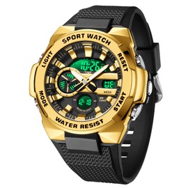 findtime Mens Digital Watch Tactical Military Watches for Men 5ATM Waterproof Watch Analog Watch with 12/24H LED Backlight Alarm Countdown