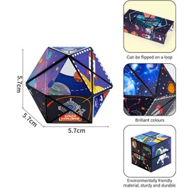 RovzuKct Magic Space Cube,Infinity Magic Cubes Transforming Infinity Geometric Puzzle Toys for Kids and Adults