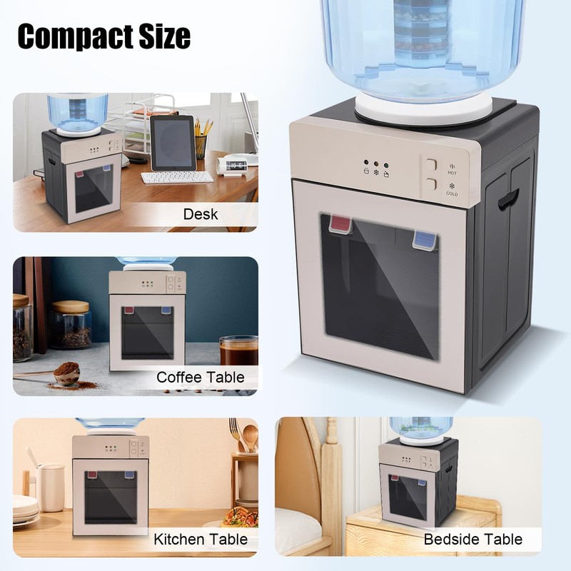 Water Dispenser, 5 Gallon Top Loading Mini Countertop Water Cooler