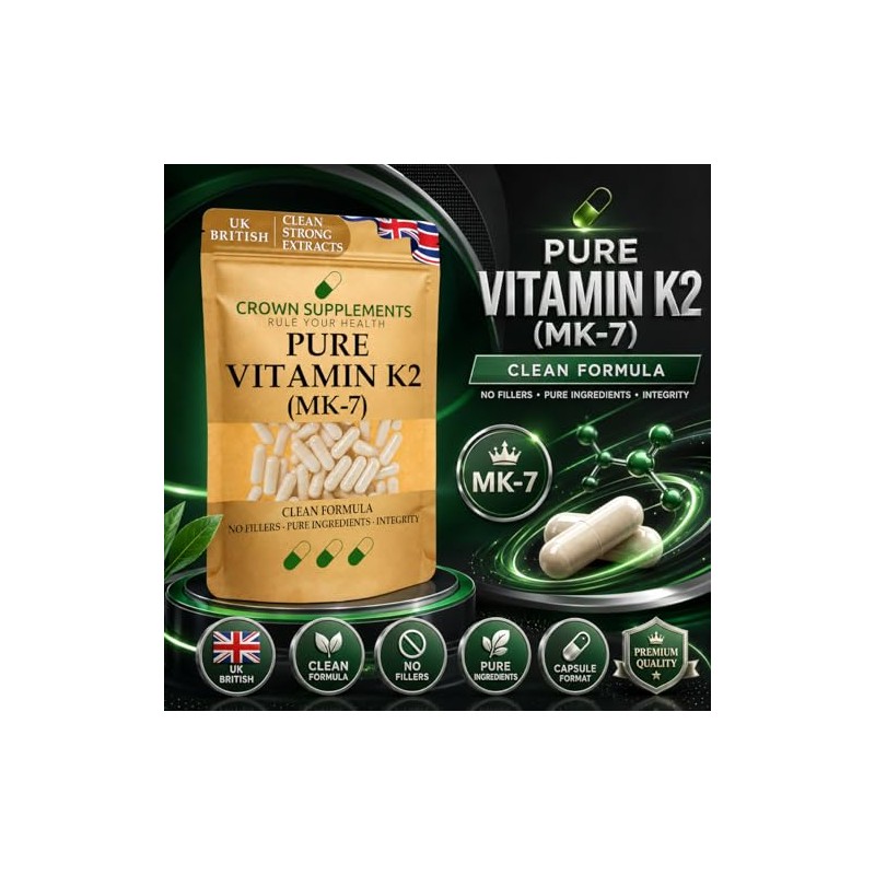 Pure Vitamin K2 MK-7 Capsules | Clean Supplements | Crown