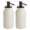 iDesign Dispenser for Bathroom Vanity or Kitchen Countertop-Set of 2-Cream/Bronze