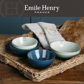 Emile Henry HR ceramic rice bowl + soup bowl set (4 pieces), A-Amand Blue / 에밀앙리 HR 세라믹 밥공기+국그릇 세트 (4p), A-아망드블루