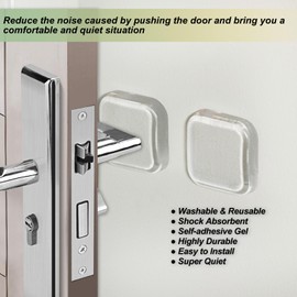 Door Stopper Clear Rubber Door Stops Wall Protector, Transparent Self Adhesive Door Handle Knob Wall Shield Bumper Guard for Wall Fridge Cabinets Headboard, 6 Pack