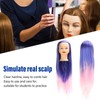 Blue Pink Hair Mannequin Training Head with Holder Hair Styling