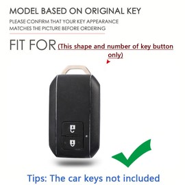 SANRILY Leather Texture 2 Button Key Fob Cover for Suzuki Swift 2022 2021 Sport Hybrid V, XL7 2021, ignis Hybrid 2020 2021 Accessories Keyless Key Case with Keychains Blue