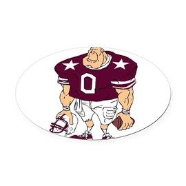 CafePress Football Crimson1 Euro Oval Car Bumper Magnet