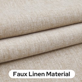 HOMEIDEAS Blackout Linen French Door Curtains, Privacy Small Door Window Curtains, Modern Farmhouse Covering Decor with Tie Up, Natural, 26 X 20 Inch, 1 Panel