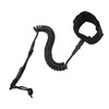 Surfboard Leash High Elasticity TPU Black Adjustable Coiled Surfing Leg