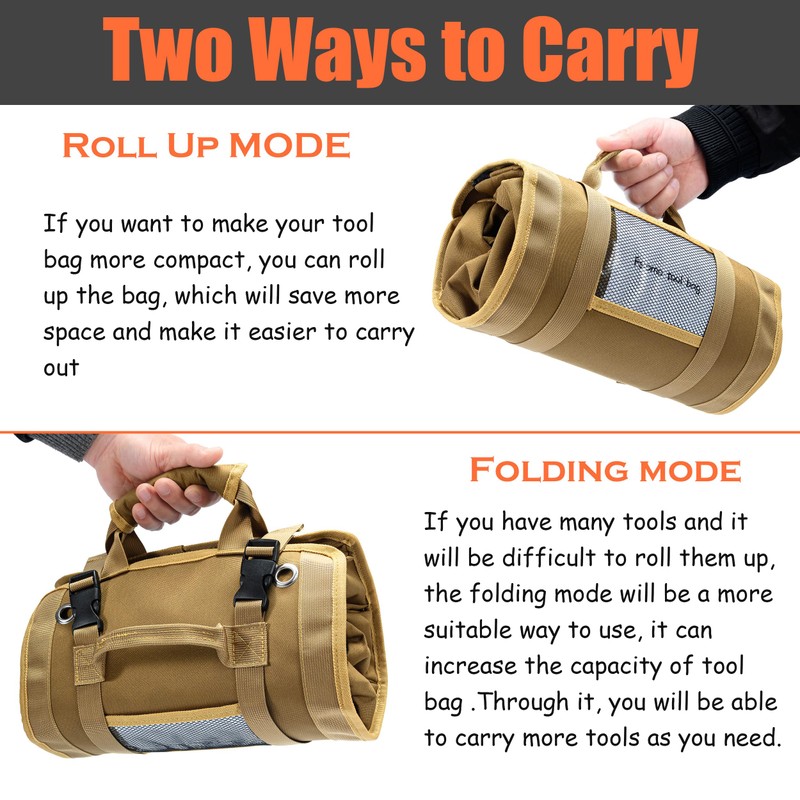 Fsiomo Tool Roll, Heavy Duty Tools Organizer, roll up tool