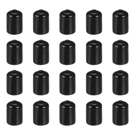 DMiotech 20 Pack 1/2"(12mm) ID Black Screw Thread Protectors Rubber End Caps Bolt Covers for Screw Bolt Furniture Pipe