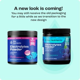 KEY NUTRIENTS Multivitamin Electrolytes Powder No Sugar - Sweet Blue Raspberry Electrolyte Powder - Endurance & Energy Supplement - Hydration Powder - No Calories - 90 Servings - Made in USA
