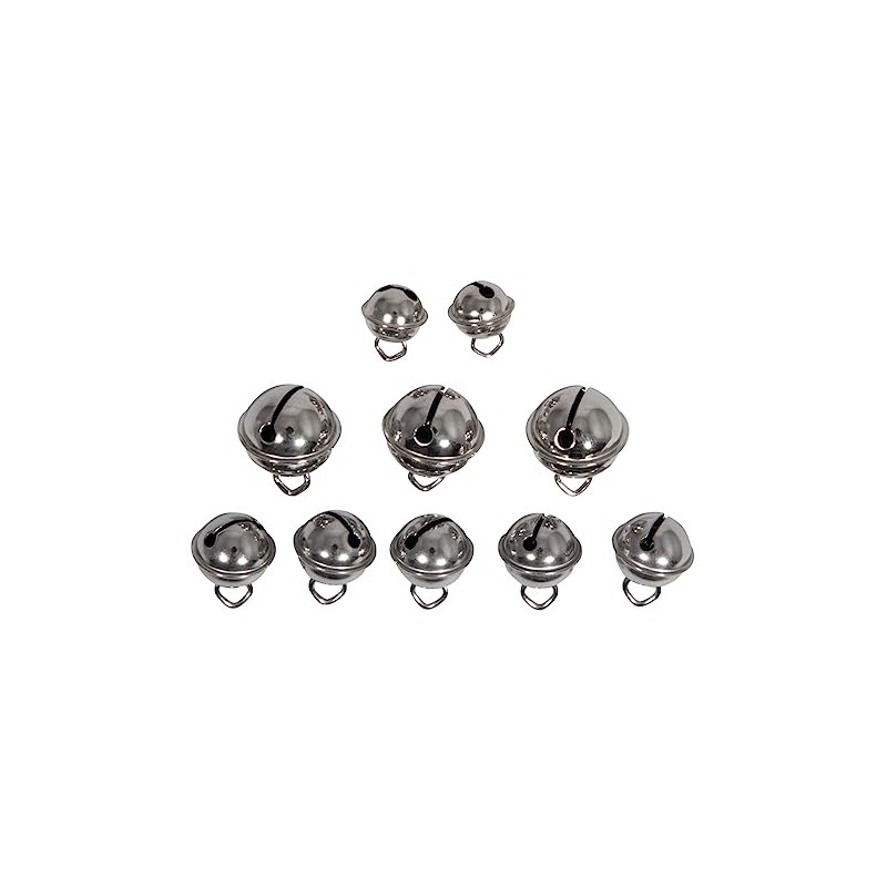 Rayher Campanelle metallo miste, tonde, argento, b2x11mm, 5x15mm, 3x19mm, bus.blis.