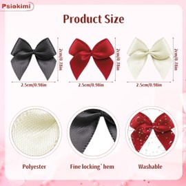 Psiokimi Satin Mini Bows, 300 Pcs Mini Ribbon Bows, Decorative Craft Bow Premade Bows Gift Wrap Bows for DIY Craft Making Art Scrapbooking Sewing Gift Decor