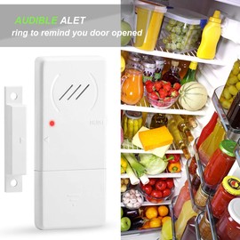 WSDCAM Refrigerator Door Alarm When Opened 60 Seconds Time Delay, 90dB Loud, Ultra-Slim Fridge Alarm Door Open Alarm, Freezer Door Alarm with Delay