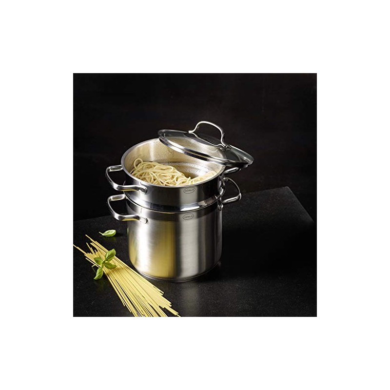 RÖSLE Spaghettiheber, Hochwertige Spaghettikelle mit Hakengriff, Edelstahl 18/10,spülmaschinengeeignet, 29.5 cm