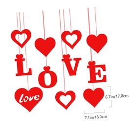jojofuny 33pcs Valentine's Day Felt Hanging Heart Decorations Ornaments for Wedding Romantic Accents for Engagement Anniversary Celebrations