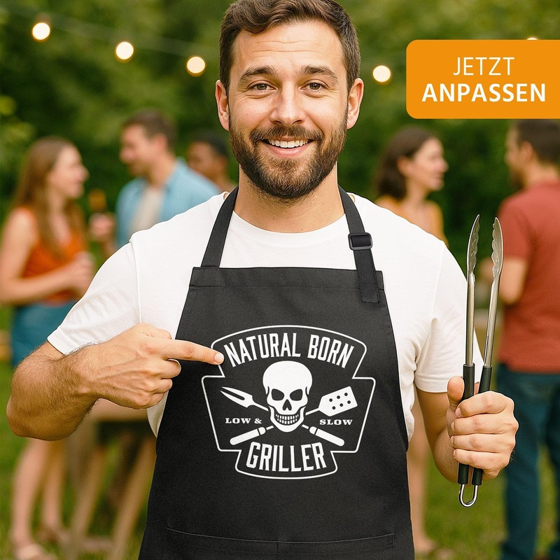 MoonWorks Men's BBQ Apron Grill King Apron for Men Crown,