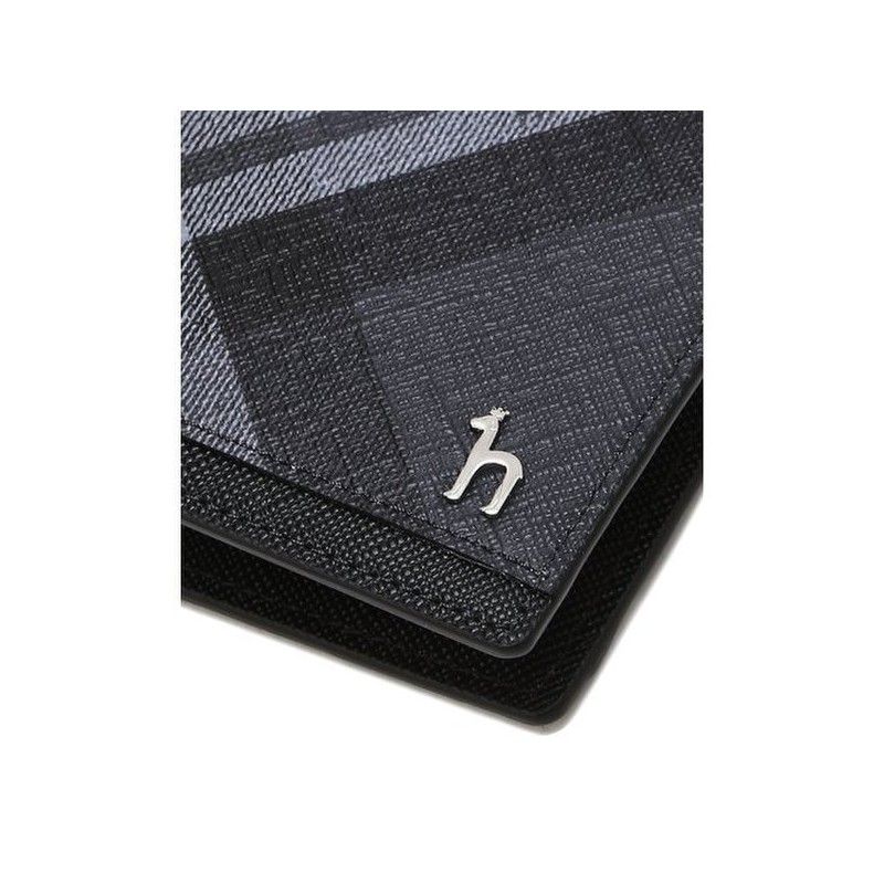 Hazzys (대구신세계)DUBLIN 블랙 체크 가죽 2단 반지갑 HJWA5F866BK (Daegu Shinsegae)