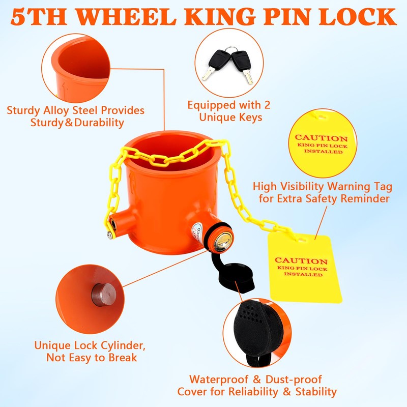 OPL5 5th Wheel King Pin Lock,Anti Theft Secure Trailer Kingpin