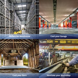 Tornado Tornado - 18 Inch High Velocity Industrial Wall Fan with TEAO Enclosure Motor - 4000 CFM - 3 Speed - 6.5 FT Cord - Industrial, Commercial, Residential Use - UL Safety Listed