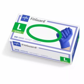 Medline Nitrile Large Powder-Free Exam Gloves, Medline FitGuard Case of 2500ct
