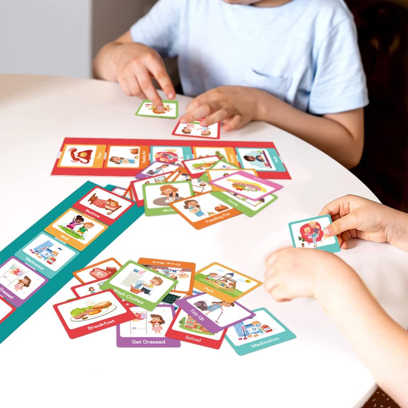 CXAFQ Visual Timetable Children Daily Routine Chart, Autism Learning Resources,