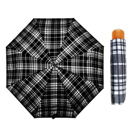 A2Z Assorted Tartan Lightweight Supermini 3 Section 8 Pannels - Umbrella AZ20027A Tartan Black
