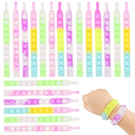 JYNVO 20 Stück Pop it Armbänder für Kinder Set, Anti Stress Silikonarmband, Schultüte Füllung Geschenke zur Einschulung, Mitgebsel Kindergeburtstag Kinder Party Gadgets
